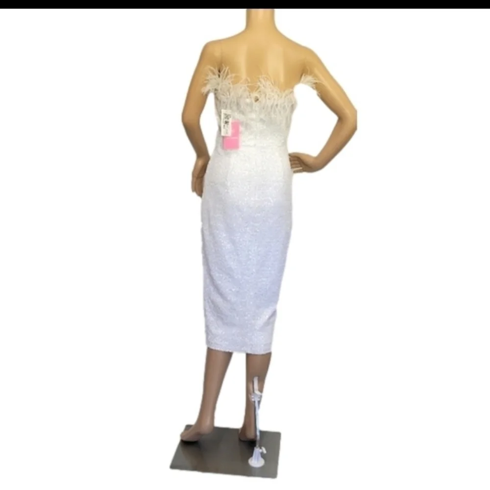 Amanda Uprichard Liz Feather Trim Strapless Dress XS - Picture 6 of 11